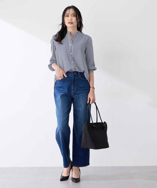 A/C DESIGN BY ALPHA CUBIC（エーシーデザインバイアルファキュービック）の「ストレッチストレートデニムパンツ【大きいサイズあり・新色追加】（その他パンツ・レディース・ネイビー/ブルー/サックスブルー・70/61/64/67/73/76）」の17枚目の写真