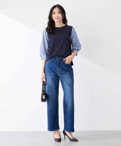 A/C DESIGN BY ALPHA CUBIC（エーシーデザインバイアルファキュービック）の「ストレッチストレートデニムパンツ【大きいサイズあり・新色追加】（その他パンツ・レディース・ネイビー/ブルー/サックスブルー・70/61/64/67/73/76）」の18枚目の写真