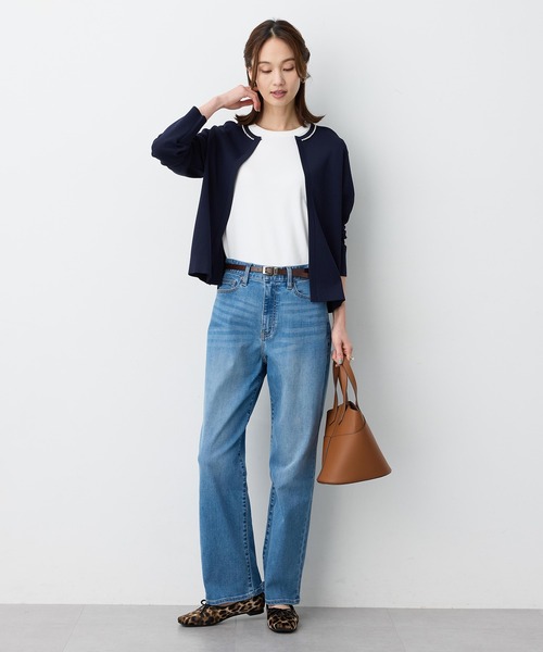 A/C DESIGN BY ALPHA CUBIC（エーシーデザインバイアルファキュービック）の「ストレッチストレートデニムパンツ【大きいサイズあり・新色追加】（その他パンツ・レディース・ネイビー/ブルー/サックスブルー・70/61/64/67/73/76）」の7枚目の写真