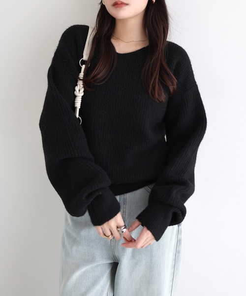 セール】同色マフラー付きニットトップス（ニット/セーター）｜Freesia