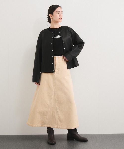 le cercle ADAM ET ROPE'(ルセルクルアダムエロペ)の「シンセティックレザーブルゾン/セットアップ対応(ブルゾン・レディース・キナリ/ダークブラウン/ブラック・FREE)」の10枚目の写真