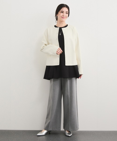 le cercle ADAM ET ROPE'(ルセルクルアダムエロペ)の「シンセティックレザーブルゾン/セットアップ対応(ブルゾン・レディース・キナリ/ダークブラウン/ブラック・FREE)」の14枚目の写真