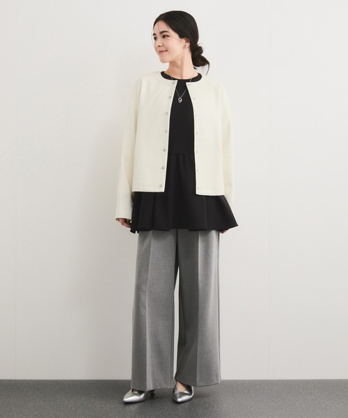 le cercle ADAM ET ROPE'(ルセルクルアダムエロペ)の「シンセティックレザーブルゾン/セットアップ対応(ブルゾン・レディース・キナリ/ダークブラウン/ブラック・FREE)」の15枚目の写真