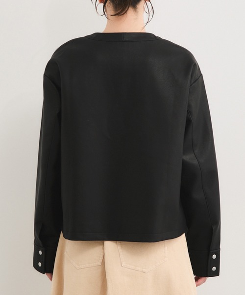 le cercle ADAM ET ROPE'(ルセルクルアダムエロペ)の「シンセティックレザーブルゾン/セットアップ対応(ブルゾン・レディース・キナリ/ダークブラウン/ブラック・FREE)」の21枚目の写真
