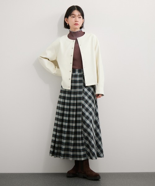 le cercle ADAM ET ROPE'(ルセルクルアダムエロペ)の「シンセティックレザーブルゾン/セットアップ対応(ブルゾン・レディース・キナリ/ダークブラウン/ブラック・FREE)」の7枚目の写真