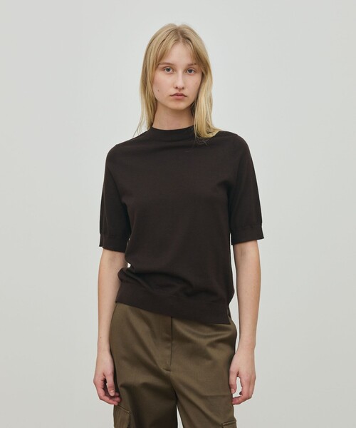 ウーステッドウール ハーフスリーブプルオーバー（ニット