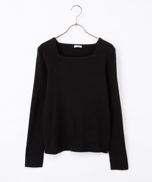 Honeys(ハニーズ)の「【しなやかニット・ヒアルロン酸加工】ヒアルロンスクエアネック(ニット/セーター・レディース・ブラック/ピンク系その他/ホワイト×ブラック/アイボリー/グレイッシュブルー/イエロー/ネイビー/ベージュ・S/M/LL/L)」の11枚目の写真