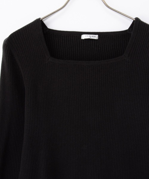 Honeys(ハニーズ)の「【しなやかニット・ヒアルロン酸加工】ヒアルロンスクエアネック(ニット/セーター・レディース・ブラック/ピンク系その他/ホワイト×ブラック/アイボリー/グレイッシュブルー/イエロー/ネイビー/ベージュ・S/M/LL/L)」の12枚目の写真