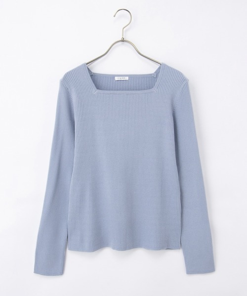 Honeys(ハニーズ)の「【しなやかニット・ヒアルロン酸加工】ヒアルロンスクエアネック(ニット/セーター・レディース・ブラック/ピンク系その他/ホワイト×ブラック/アイボリー/グレイッシュブルー/イエロー/ネイビー/ベージュ・S/M/LL/L)」の13枚目の写真