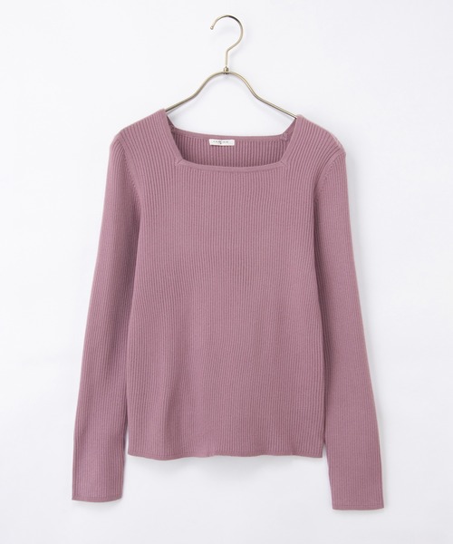 Honeys(ハニーズ)の「【しなやかニット・ヒアルロン酸加工】ヒアルロンスクエアネック(ニット/セーター・レディース・ブラック/ピンク系その他/ホワイト×ブラック/アイボリー/グレイッシュブルー/イエロー/ネイビー/ベージュ・S/M/LL/L)」の15枚目の写真