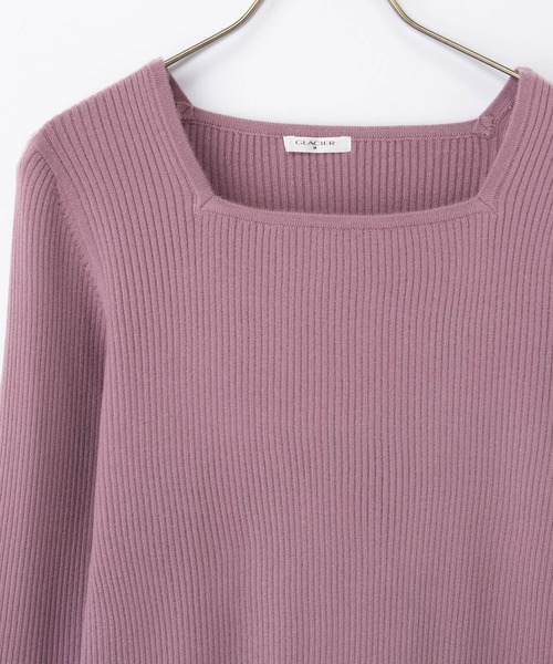 Honeys(ハニーズ)の「【しなやかニット・ヒアルロン酸加工】ヒアルロンスクエアネック(ニット/セーター・レディース・ブラック/ピンク系その他/ホワイト×ブラック/アイボリー/グレイッシュブルー/イエロー/ネイビー/ベージュ・S/M/LL/L)」の16枚目の写真