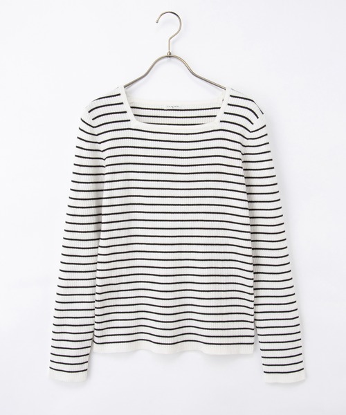 Honeys(ハニーズ)の「【しなやかニット・ヒアルロン酸加工】ヒアルロンスクエアネック(ニット/セーター・レディース・ブラック/ピンク系その他/ホワイト×ブラック/アイボリー/グレイッシュブルー/イエロー/ネイビー/ベージュ・S/M/LL/L)」の17枚目の写真