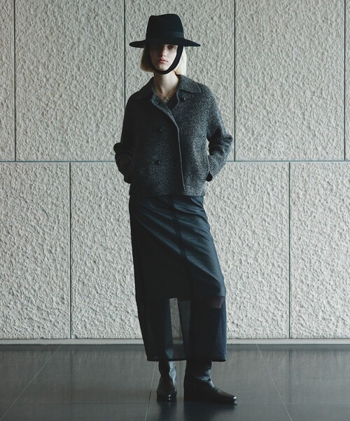 allureville（アルアバイル）の「片畦ニットジャケット（テーラードジャケット・レディース・オフホワイト/グレー系その他/レッド・2）」の14枚目の写真