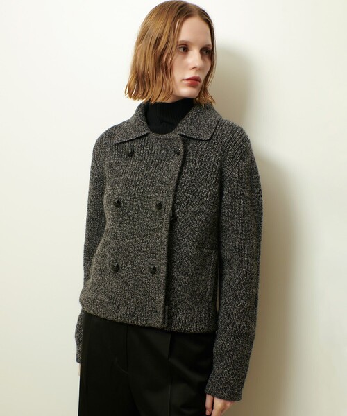 allureville（アルアバイル）の「片畦ニットジャケット（テーラードジャケット・レディース・オフホワイト/グレー系その他/レッド・2）」の17枚目の写真