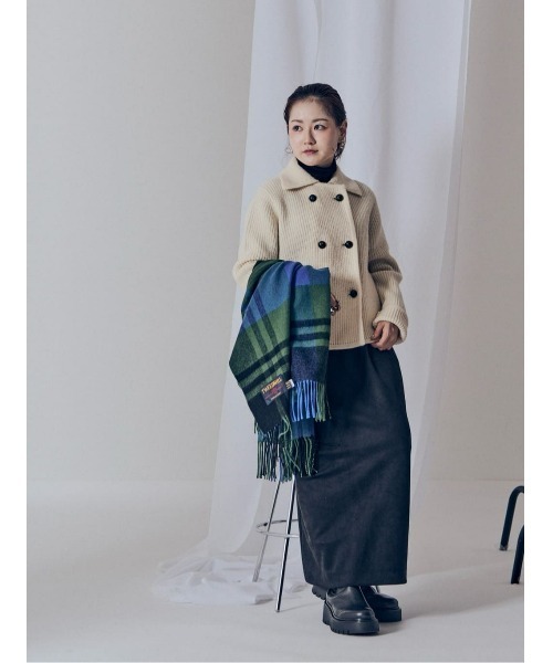 アルアバイルallureville片畦ニットジャケット#2ホワイト allureville(アルアバイル)｜片畦ニットジャケット/オフホワイト の