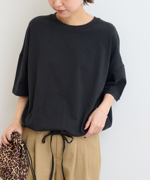 JOURNAL STANDARD relume（ジャーナルスタンダード　レリューム）の「《追加5》ギャザーヘムショートスリーブTシャツ（Tシャツ/カットソー・レディース・ブラック/ライトグレー/ホワイト/ベージュ・FREE）」の21枚目の写真