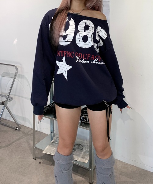 lilful（リルフル）の「アメリカン ナンバリング オーバーサイズスウェット（スウェット・レディース・ネイビー・M/L）」の9枚目の写真