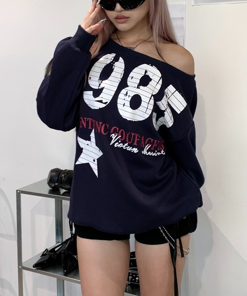 lilful（リルフル）の「アメリカン ナンバリング オーバーサイズスウェット（スウェット・レディース・ネイビー・M/L）」の7枚目の写真