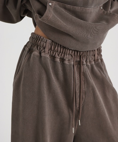 BLACKUP（ブラックアップ）の「[B-BASIC] ピグメントヘビースウェットワイド2WAYパンツ（スウェットパンツ・レディース・ブラウン/チャコール/ワイン・FREE）」の7枚目の写真