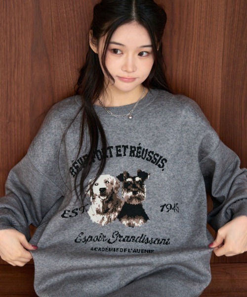 archives(アルシーヴ)の「【大人気ニット再入荷!/新色追加】イヌJQミドルニットプルオーバー(ニット/セーター・レディース・ブラック/グレー/ブラウン/アイボリー・MEDIUM)」の16枚目の写真