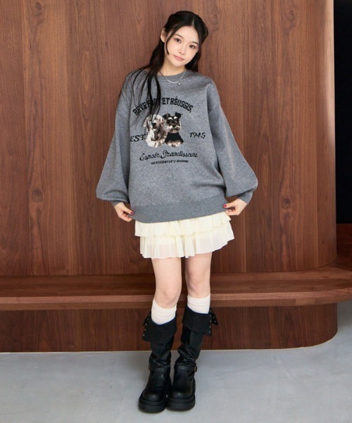 archives(アルシーヴ)の「【大人気ニット再入荷!/新色追加】イヌJQミドルニットプルオーバー(ニット/セーター・レディース・ブラック/グレー/ブラウン/アイボリー・MEDIUM)」の19枚目の写真