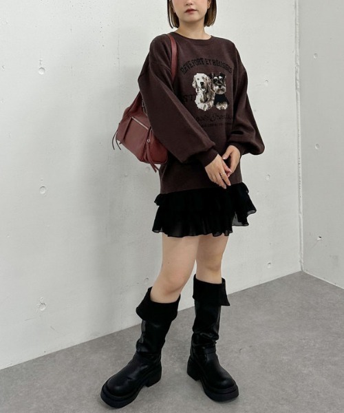 archives(アルシーヴ)の「【大人気ニット再入荷!/新色追加】イヌJQミドルニットプルオーバー(ニット/セーター・レディース・ブラック/グレー/ブラウン/アイボリー・MEDIUM)」の7枚目の写真