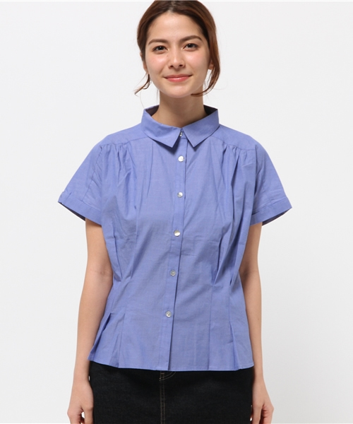 OUTLET（アウトレット）の「【Discoat】ブロードレギュラー半袖SH（シャツ/ブラウス・レディース・コバルトブルー・MEDIUM）」の2枚目の写真