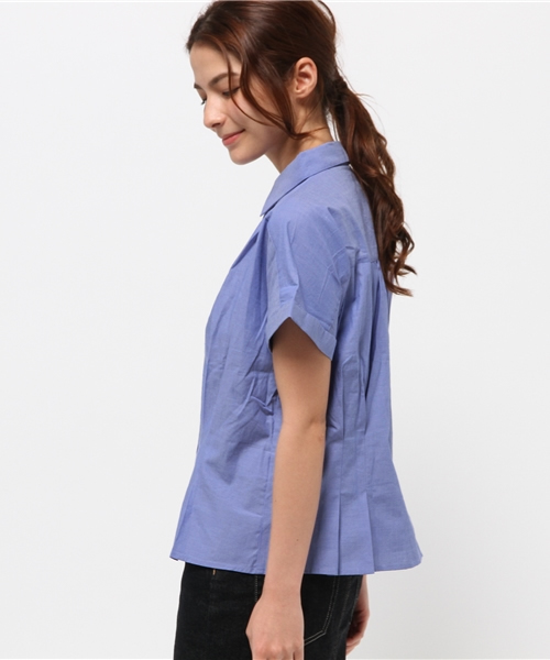OUTLET（アウトレット）の「【Discoat】ブロードレギュラー半袖SH（シャツ/ブラウス・レディース・コバルトブルー・MEDIUM）」の3枚目の写真