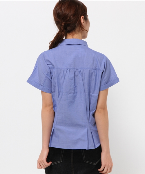 OUTLET（アウトレット）の「【Discoat】ブロードレギュラー半袖SH（シャツ/ブラウス・レディース・コバルトブルー・MEDIUM）」の4枚目の写真