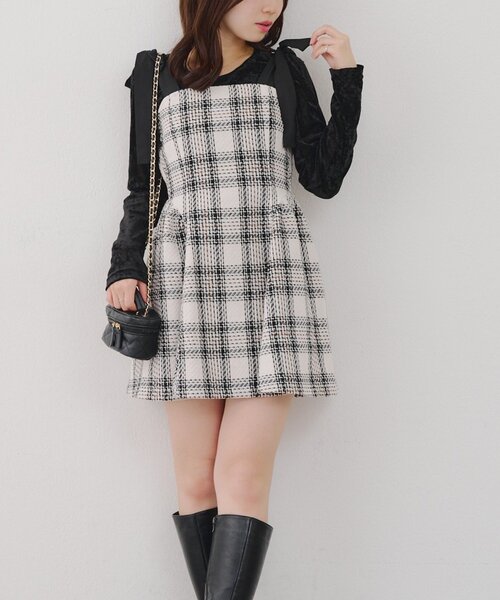 【新品未使用タグ付き】バックリボンミニジャンスカ(完売品) Apuweiser-riche（アプワイザーリッシェ）の「バックリボンミニ