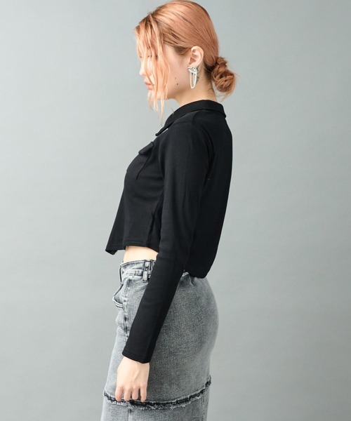 ANAP(アナップ)の「ダブルジップ カーゴポケット リブトップス カットソー(Tシャツ/カットソー・レディース・ブラウン/ブラック・F)」の20枚目の写真
