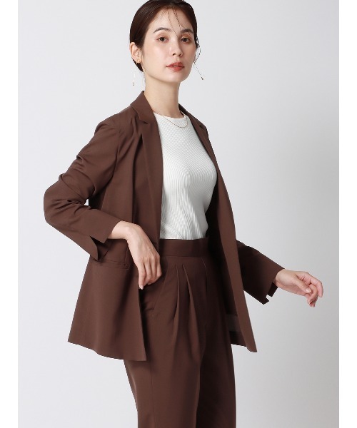 SUIT SQUARE（スーツスクエア）の「ジャケット ウォッシャブル ストレッチ 撥水 UVカット 防シワ（スーツジャケット・レディース・ブラウン系/ネイビー系・36(7号)/38(9号)/40(11号)）」の2枚目の写真