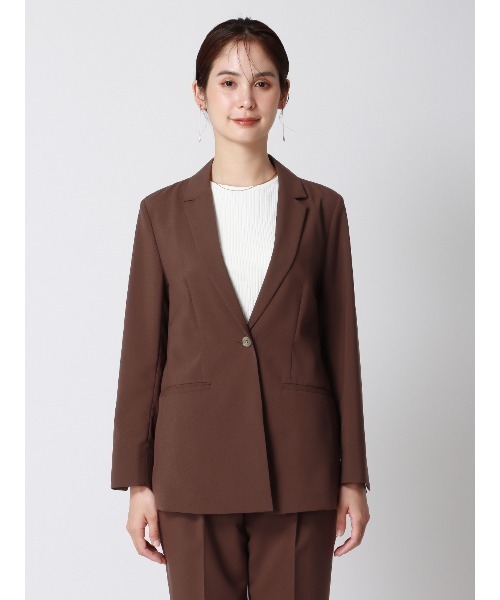 SUIT SQUARE（スーツスクエア）の「ジャケット ウォッシャブル ストレッチ 撥水 UVカット 防シワ（スーツジャケット・レディース・ブラウン系/ネイビー系・36(7号)/38(9号)/40(11号)）」の3枚目の写真
