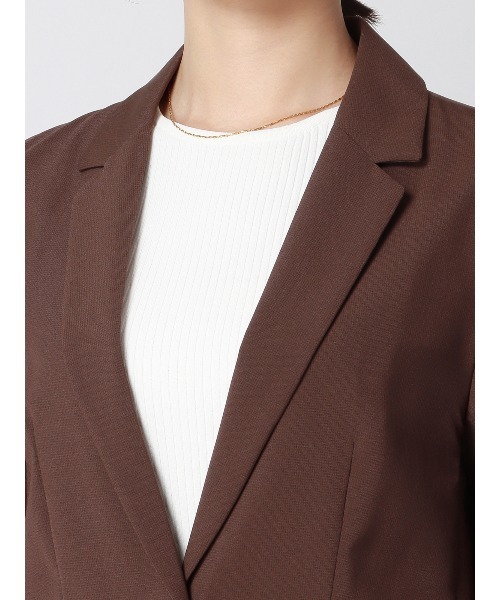 SUIT SQUARE（スーツスクエア）の「ジャケット ウォッシャブル ストレッチ 撥水 UVカット 防シワ（スーツジャケット・レディース・ブラウン系/ネイビー系・36(7号)/38(9号)/40(11号)）」の7枚目の写真