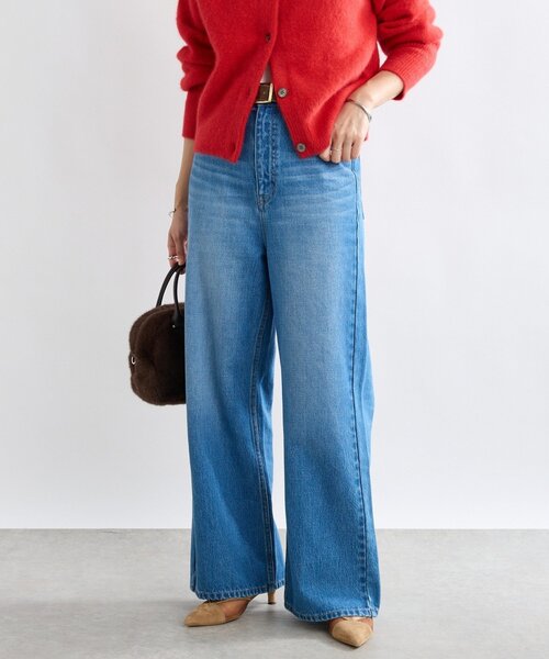 RIVE DROITE(リヴドロワ)の「【MONN.:.(モン)】バギーデニムパンツ(デニムパンツ・レディース・ブルー/ベージュ・38/36/34)」の1枚目の写真