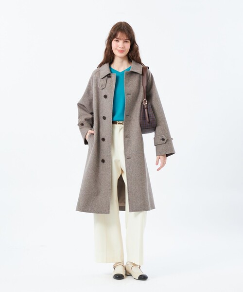 COSWAY（コズウェイ）】ウールカシミヤ製（ステンカラーコート