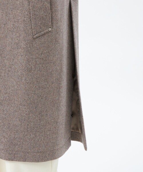 MACKINTOSH PHILOSOPHY（ﾏｯｷﾝﾄｯｼｭ ﾌｨﾛｿﾌｨｰ）の「【COSWAY（コズウェイ）】ウールカシミヤ製（ステンカラーコート・レディース・ブラウン系その他6/チャコールグレー/ダークネイビー・38/36）」の9枚目の写真