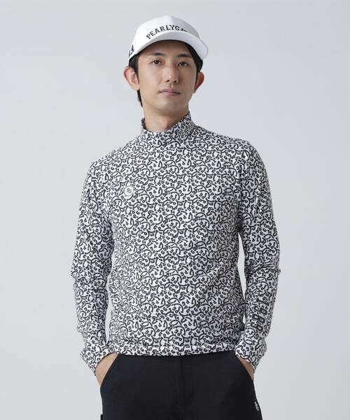 セール】綿ベア天竺長袖ハイネックカットソー ＜NICO総柄＞（Tシャツ