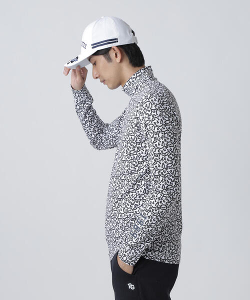 セール】綿ベア天竺長袖ハイネックカットソー ＜NICO総柄＞（Tシャツ