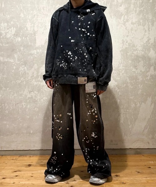 MIHARAYASUHIRO/ミハラヤスヒロ】EMBELLISHED BLEACHED HOODIE