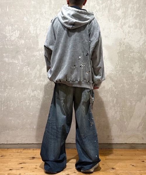 MIHARAYASUHIRO/ミハラヤスヒロ】EMBELLISHED BLEACHED HOODIE
