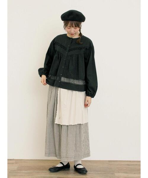 Samansa Mos2（サマンサ モスモス）の「刺繍クロス付きスカート（スカート・レディース・ブルー/チャコールグレー/ブラック/ベージュ・F）」の8枚目の写真