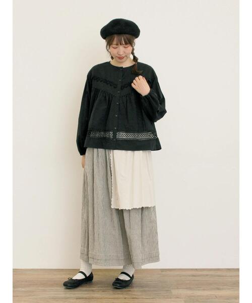 Samansa Mos2（サマンサ モスモス）の「刺繍クロス付きスカート（スカート・レディース・ブルー/チャコールグレー/ブラック/ベージュ・F）」の9枚目の写真