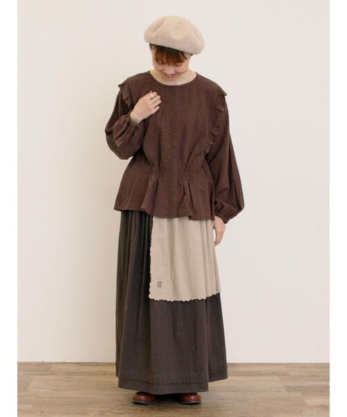 Samansa Mos2（サマンサ モスモス）の「刺繍クロス付きスカート（スカート・レディース・ブルー/チャコールグレー/ブラック/ベージュ・F）」の15枚目の写真