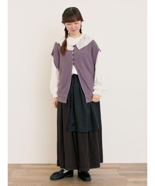 Samansa Mos2（サマンサ モスモス）の「刺繍クロス付きスカート（スカート・レディース・ブルー/チャコールグレー/ブラック/ベージュ・F）」の18枚目の写真