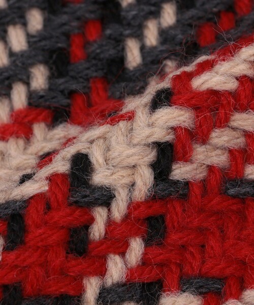 John branigan（ジョンブラニガン）の「john Branigan: チェック マフラー（マフラー・レディース・オフホワイト/ネイビー/レッド・ONE SIZE）」の6枚目の写真