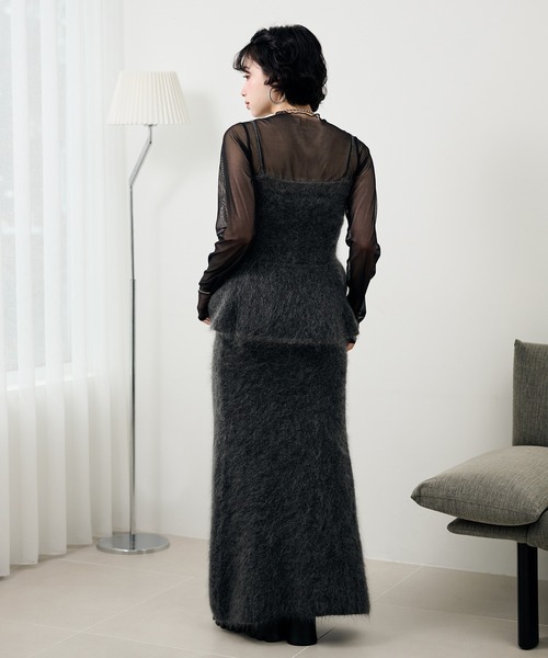 LAULEN(ローレン)の「mohair peplum camisole knit tops /モヘアペプラムキャミソールニットトップス(ニット/セーター・レディース・モカ/チャコールグレー・FREE)」の19枚目の写真