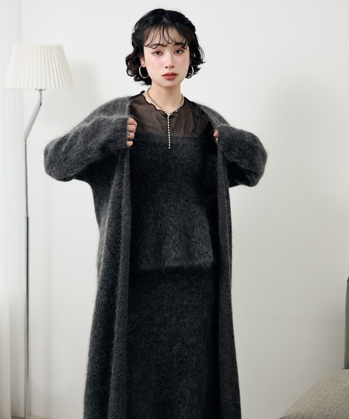 LAULEN(ローレン)の「mohair peplum camisole knit tops /モヘアペプラムキャミソールニットトップス(ニット/セーター・レディース・モカ/チャコールグレー・FREE)」の14枚目の写真