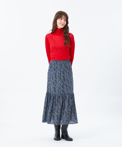 MACKINTOSH PHILOSOPHY(マッキントッシュ フィロソフィー)の「リトルフラワープリントギャザースカート(スカート・レディース・イエロー系その他3/ダークネイビー・36/38)」の3枚目の写真