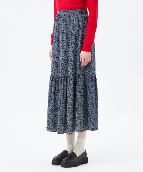 MACKINTOSH PHILOSOPHY(マッキントッシュ フィロソフィー)の「リトルフラワープリントギャザースカート(スカート・レディース・イエロー系その他3/ダークネイビー・36/38)」の6枚目の写真